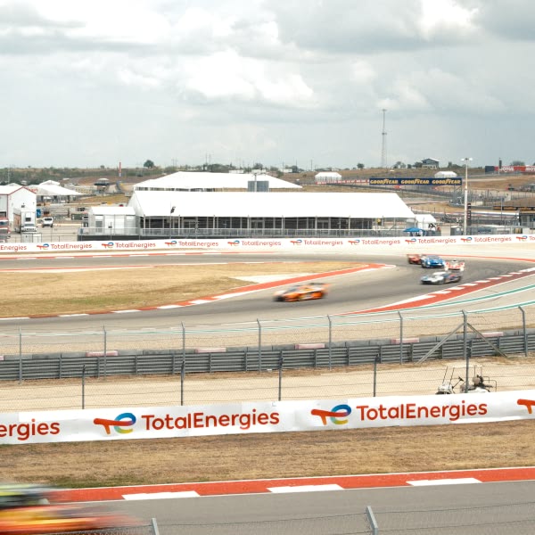A car racing on a track.