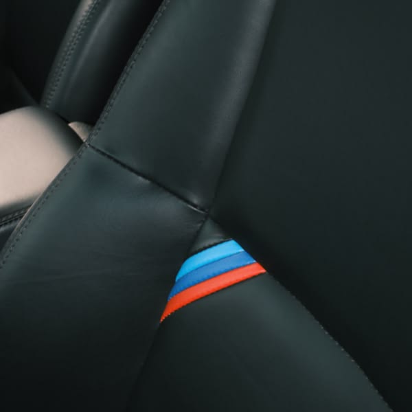 Black seat in a car.