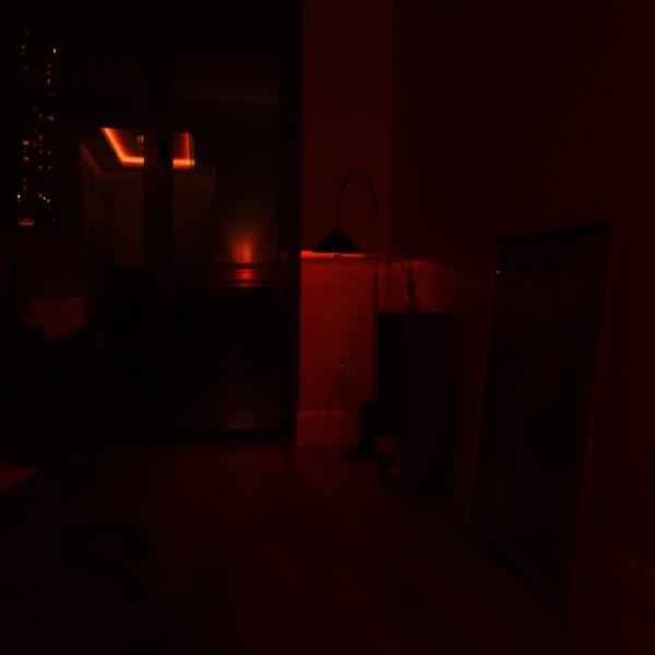 A lamp in a room.