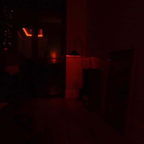 A lamp in a room.
