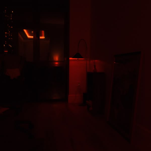 A lamp in a room.