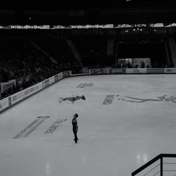 A man standing on ice.