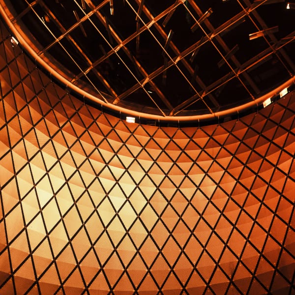 A round structure with a metal wall.