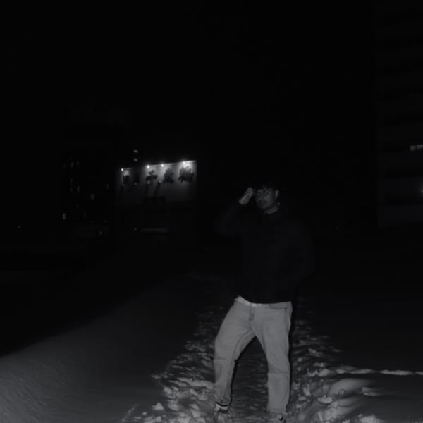 A man standing in the snow.