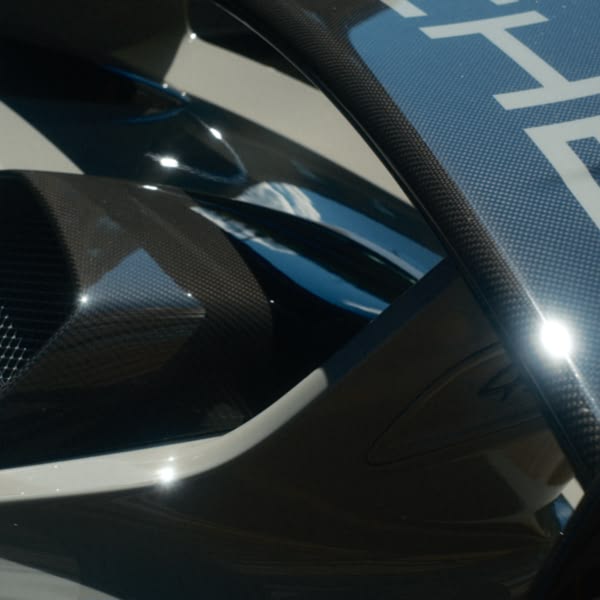 A black and white car hood.