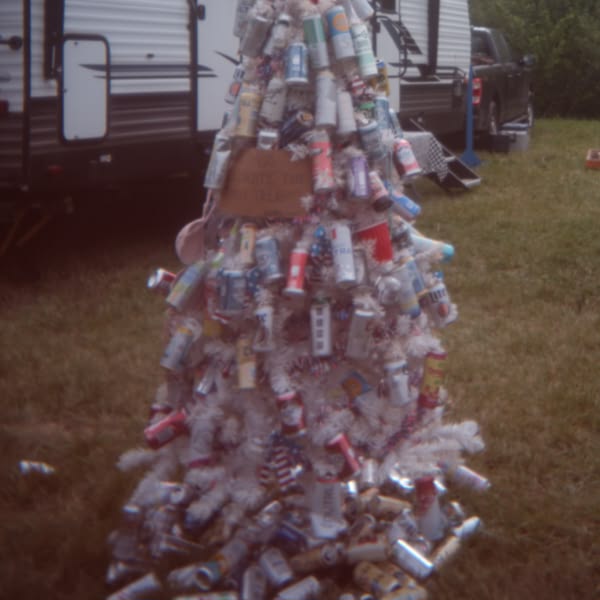 A pile of aluminum cans.