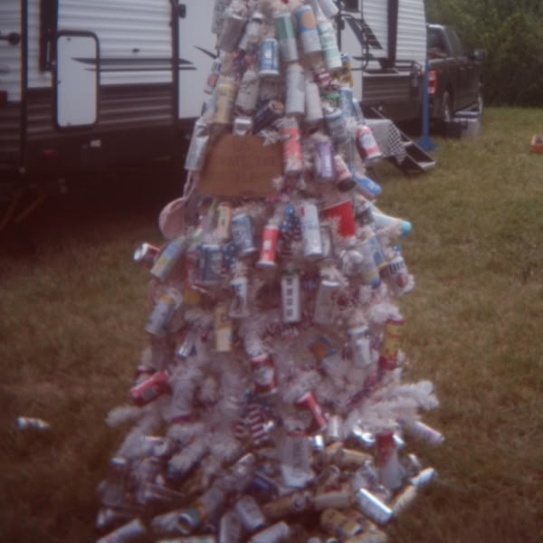 A pile of aluminum cans.