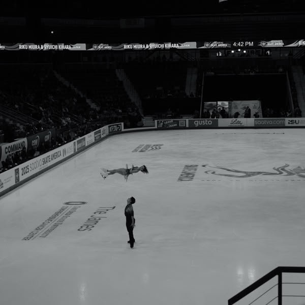 A man standing on ice.